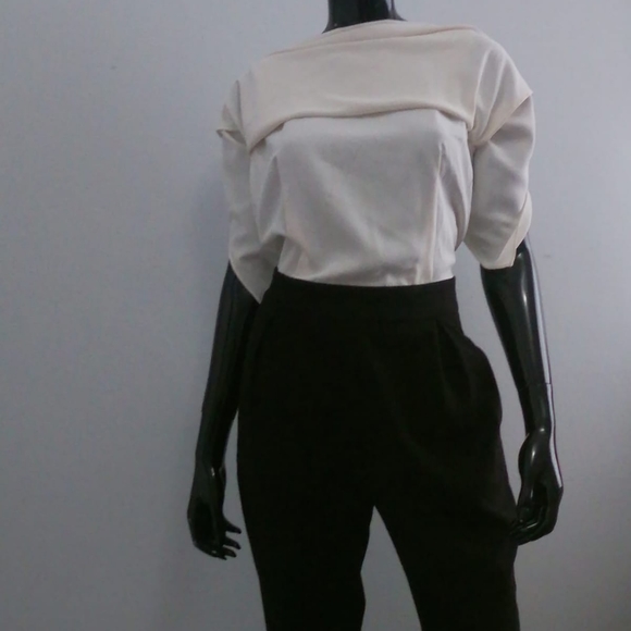White & Black two-tone jumpsuit Size 6 (G) - Picture 6 of 12